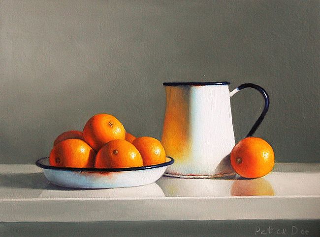 Peter Dee - Enamelware with Oranges